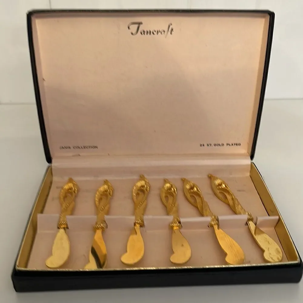 Tancroft 24 kt Gold Plated Cheese Knives